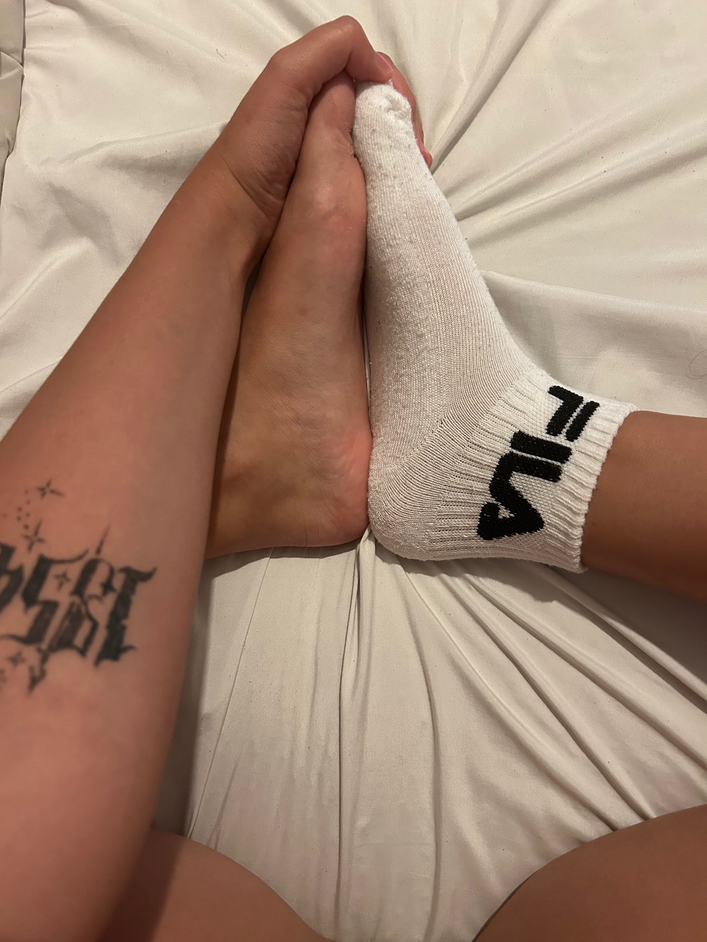 Chaussettes Fila Blanches/Noires Portées