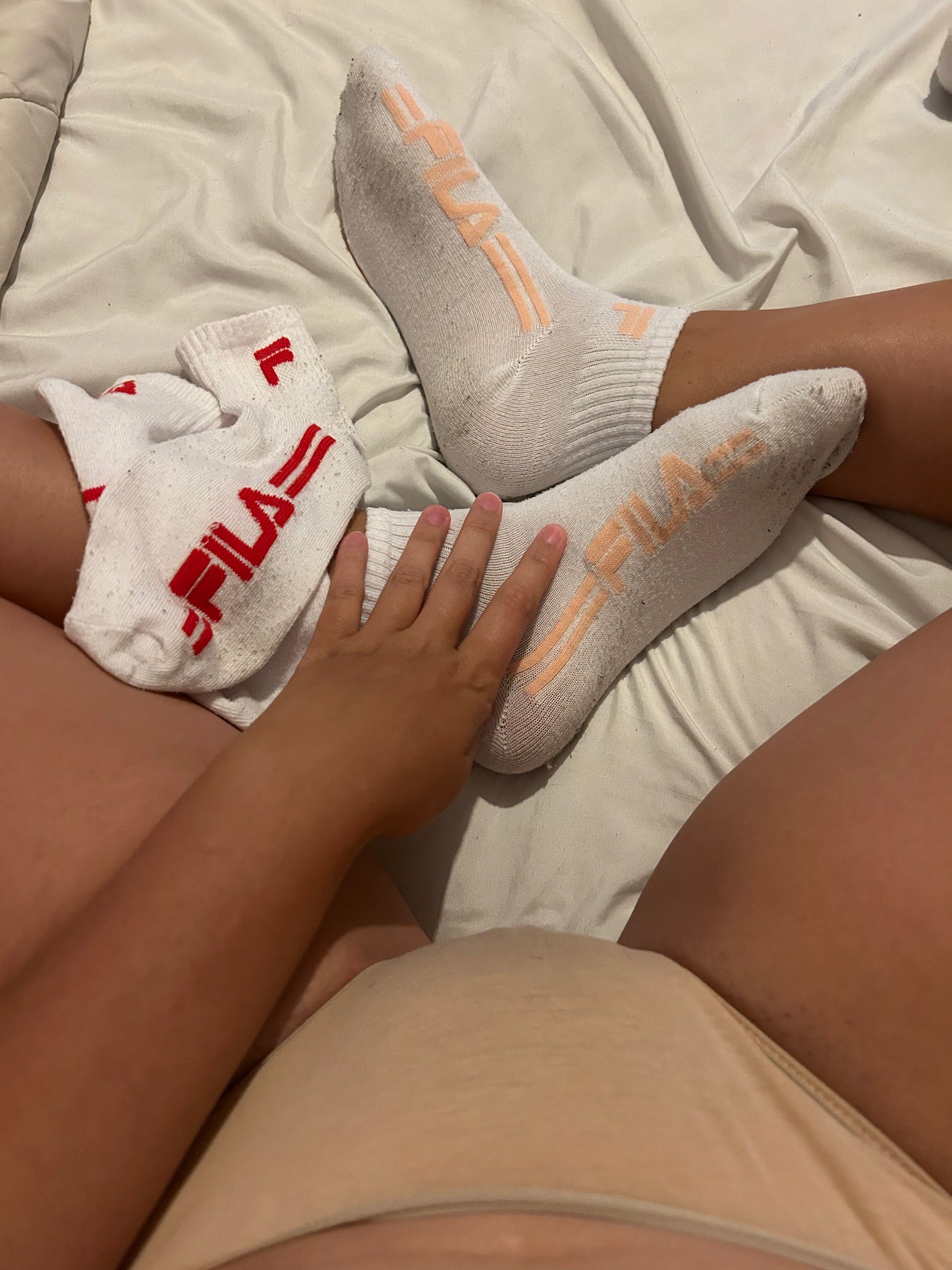 Chaussettes Fila Blanches Portées